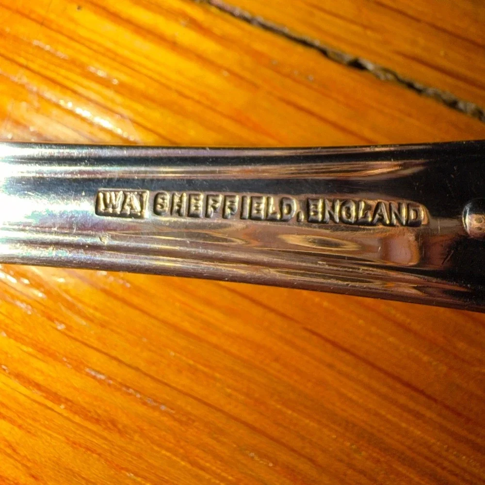 Vintage WA Sheffield England Silverplate Pierced Berry Fruit Serving Spoon 9